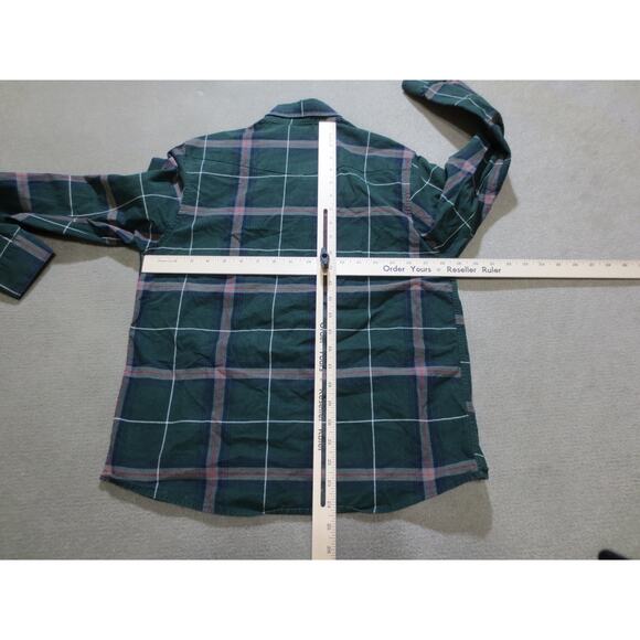 Panhandle Slim Mens Shirt Medium Western Wear Green Plaid Button Down - Picture 4 of 6